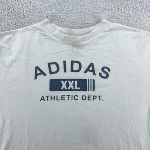 Adidas Shirt Mens 2XL White Athletic Dept Graphic Short Sleeve Tee